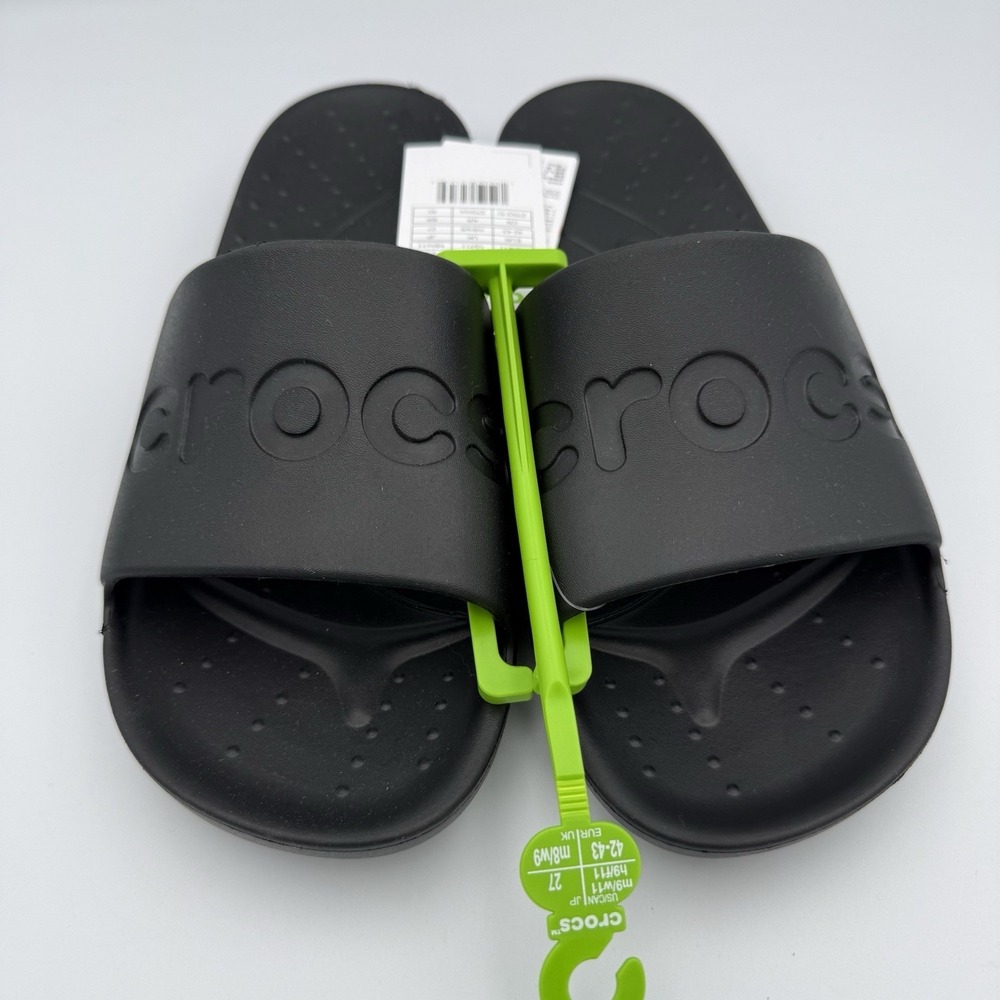 Crocs Slide Sandals Black Synthetic Slip On 210088-001 Men's Size 9/Woman's 11